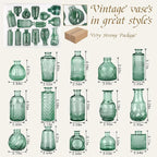Bud Vases in Bulk 15 Pcs,Small Glass Vases for Flowers as Wedding Centerpieces for Tables,Clear Flower Vases Suitble for Wedding Decorations,Christmas,Anniversary,Birthday Party (Dark Green)