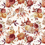 RUSPEPA Fall Floral Wrapping Paper Roll for Women Girls, Mini Roll, Vintage Rose and Autumn Bloom Bouquet Design Gift Wrap for Thanksgiving, Wedding, Birthday, Bridal Shower, 17 Inches x 16.4 Feet