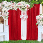 JYFLZQ Red Sequin Backdrop Curtains 4ft x 6.5ft 1 Panel Glitter Photo Booth Backdrops Sparkly Photography Background Drapes for Parties Wedding Bridal Showers