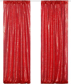 Poise3EHome 2Pcs 2Ft x 8Ft Red Sequin Backdrop Curtains, Glitter Photography Background, Sequence Xmas Thanksgiving Backdrop