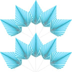 Ephlyn 6Pcs Paper Palm Fan Cake Topper Palm Leaf Fan Cake Pick Decoration for Insert DIY Craft Project Home Made Wedding Bridal Shower Birthday Anniversary Party Cake Decorations Blue