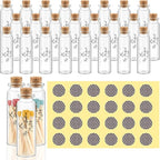 24 Matches Holders Empty Jars with 24 Striker Stickers, Empty Matches in A Jar with Striker DIY Wedding Favors, Candle Holder Containers & Bulk Storage| The Perfect Match Box (0.87x3.15 Inch) (24)