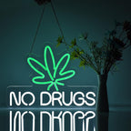 Neon Sign for Wall Decor No Drugs Marijuana Beer Bar Home Art Neon Light LED Neon Lights Signs with Dimmer for Man Cave Wall Sign