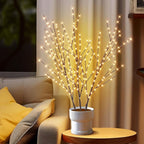 33in Lighted Branches with 180 LED Lights, Twinkling Light Up Tree with Timer, DIY Flexible Lighted Branches for Home Décor, Bedroom, Wedding, Party