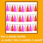 3P Hot Pink Orange LightPink Metallic Fringe Banner Garland Foil Tinsel Streamer Backdrop Banners for Parties, Wall Hanging Curtain Parade Floats,Graduation Decorations, Wedding Party Decoration
