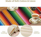 Mexican Table Runner,Colorful Stripe Art Table Runner for Kitchen Dining Table Home Party Decoration 13x36 Inch