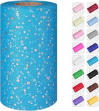 Glitter Tulle Rolls, 6” by 50 Yards (150FT) Netting Fabric Tulle for Tutu Skirts Sewing Birthday Wedding Party Decoration (Peacock Blue)