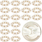 100pcs Pearl Napkin Rings Imitation Pearl Ring Napkins Holder Universal Napkins Holders Pearls Napkin Rings for Cloth Napkins for Wedding Party Dinner Table Decor and Daily Use