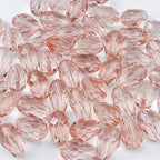 50pcs 10x15mm Teardrop Crystal Glass Beads for Jewelry Making, Faceted Vertical Hole Teardrop Glass Spacer Beads for Wind Chimes Bracelet Earring Necklace DIY Craft(Pink)