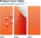 Hiasan 2 Pieces Pumpkin Orange Square Tablecloth - Waterproof and Spillproof Restaurant Washable Polyester Table Cloth for Dining Room, 60 x 60 Inch