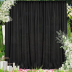 PARTISKY 10ftx7ft Black Chiffon Backdrop Curtains, Wrinkle-Free Sheer Fabric Photo Drapes for Wedding Ceremony Arch Birthday Baby Shower Photography Stage Decor 5ft x 7ft, 2 Panel