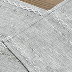 Artoid Mode Grey Rustic Cotton Linen Table Runner, Seasonal Embroidered Hollow Kitchen Dining Table Decoration for Home Party Decor 13x90 Inch