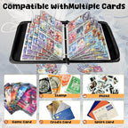 Premium Exo-Tec 4-Pocket Trading Card Binder - 400 Side Loading Pockets for TCG, Board Games & Collectibles - Durable Water-Resistant Card Album with Secure Zip Closure