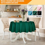 Fitable Green Round Tablecloth 60 inch, Stain and Wrinkle Resistant Washable Polyester Table Cloth for Dining Buffet Parties and Camping