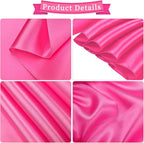 60 PCS Hot Pink Satin Chair Sashes Bows Universal Chair Cover for Wedding Reception Restaurant Event Decoration Banquet,Party,Hotel Event Decorations (7 x 108 inch)