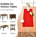 Farmhouse Red Table Runner Small Short Table Runners 36 Inches Coffee Table Runner for Dresser Living Room Bedroom Holiday Party Banquet 12X36 Inch