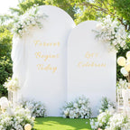 White Arch Backdrop Cover for Wedding, Set of 2 Stretchy Spandex Fitted Arch Stand Cover for Baby Shower, Birthday Party Decor, Chiara Backdrop Cover with Double-Sided Design(7.2FT 6FT, White)