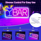 YSMNDE Bar Neon Sign, Bar Signs for Home Sign with Dimmer Switch, USB Powered Bar LED sign For Wall Decor, Perfect for Home, Club, Bistro, Man Cave Party Decorations