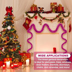 25 Feet Fuchsia Christmas Tinsel Garland, Metallic Foil Twist Banner Wall Hanging Tinsel Streamers Backdrop for Parade Floats, Christmas, Mother's Day, Birthday Party Decorations(4in x 25ft)
