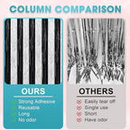 2 Pack Black and Silver Tinsel Foil Fringe Curtains, Black White Party Decorations, Metallic Tinsel Party Streamers Backdrop for New Years Birthday Christmas Graduation Decorations