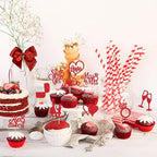 30 PCS He Asked She Said Yes Cupcake Toppers Glitter Engagement Cupcake Toppers Miss to Mrs I Do Love Heart Ring Miss to Mrs Cupcake Picks for Wedding Engagement Party Cake Decorations Supplies Red