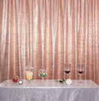 SquarePie Sequin Backdrop Non-Transparent Background Sparkly Curtain for Wedding Party 10FT x 10FT Rose Gold