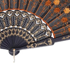 QIRMIZI 30 Pack Fabric Folding Handheld Fans, Perfect for Weddings, Parties, and Dancing,Orange