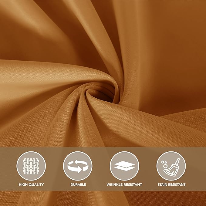sancua Square Tablecloths 85x85 Inch Bronze - Fabric Fall Table Cloth for Square or Round Tables, Washable Polyester Table Cover for Thanksgiving Dinner, Holiday Party, Decorative Display Tables