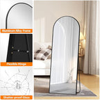 Arched Full Length Mirror, 56"x20" Gold Standing Body Mirror for Wall, with Aluminum Alloy Frame for Bedroom, Living Room, Dressing Room