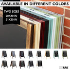 Ilyapa Wooden A-Frame Sign with Eraser & Chalk - 21 x 30 Inches Magnetic Sidewalk Chalkboard – White Menu Display for Restaurant, Business Or Wedding