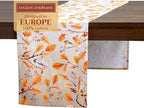 Maison d' Hermine Table Runner 100% Cotton Single Layer Table Runners 72 inches Long for Thanksgiving Christmas Decorations Home Kitchen Dining Party Wedding (Oak Leaves, 14.5" x 72")