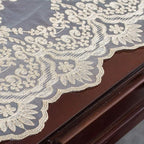 ARTABLE Rectangle Table Runner Lace Macrame Embroidered Table Runners with Exquisite Vintage Shabby Chic for Holiday Wedding Long Dinner Tables (Light Gold, 12 x 84 Inch)