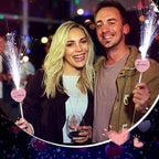 24 Pcs Wedding Sparklers Heart Shaped LED Glow Sticks Fiber Optic Wands Light up Wand with 3 Light Mode for Wedding Bridal Shower Birthday Glow in the Dark Party Supplies (Pink)