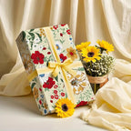 WRAPAHOLIC Floral Wrapping Paper Roll - Mini Roll - 17 Inch x 9.8 Feet - Wild Flower Wrapping Paper, Perfect for Girls Women Birthday, Wedding, Bridal Shower