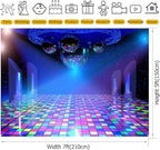 Disco Backdrop 10x8FT 70s 80s 90s Party Lights Stage Background Banner Decorations Photo Shoot Props