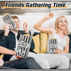 200 Pcs Paper Popcorn Bags Bulk 2 oz Large Flat Bottom Boxes Red and White Disposable Container Sleeve Movie Night Popcorn Bucket for Retro Movie Themed Party Carnival Supplies (Black and White)