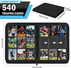 Trading Card Binder 9 Pocket, Zofly Zipper Card Collection Binder Album, Sturdy 540 Side-Loading Card Folder Holder for MTG, TCG, Sports Cards, Game Cards, Black