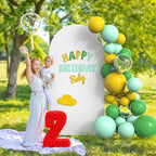 Arch Backdrop Stand Cover 8Ft White Thick Spandex Fabric Arch Backdrop Cover High Elasticity Fitted Round Top for Wedding Birthday Party Baby Shower Garden Decoration