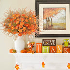 16 Pcs Fake Fall Flowers Outdoor Fall Artificial Flower Arrangements Faux Fall Outdoor Plants Decorations for Home Porch Pathway Window Box Mantel Harvest Thanksgiving
