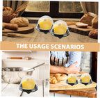 NUOBESTY Individual Cupcake Boxes 100pcs Round Plastic Transparent Dome Cupcake Boxes Egg-Yolk Puff Food Container Single Dome Boxes Baking Packing Box - Black