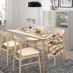 Peacock Table Runner,Spring Floral Peacock Birds Table Runner for Home Kitchen Dining Party Indoor Outdoor Decoration 13x60 Inch