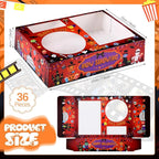 Faccito 36 Pcs Movie Night Snack Trays Movie Theater Snack Boxes Night Supply Disposable Paper Holder Tray for Popcorn Food Candy Drink Party 8 x 6 Inch (Red Black,Pumpkin Style)