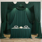 30 ft x 10 ft Wrinkle Free Hunter Green Backdrop Curtain for Parties, Polyester Dark Green Photo Backdrop Drapes 6 Panels 5x10ft for Baby Shower Wedding Birthday Party Photography Curtains