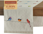 Maison d' Hermine Table runner 100% Cotton Double Layer Table Runners 72 inches long Decorative for Home Kitchen Dining Party Wedding Bridal Shower Spring Summer (Birdies On Wire, 14.50" x 72")