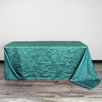 YOUR CHAIR COVERS - 90 x 132 inch Rectangular Crinkle Taffeta Tablecloth - Teal, Rectangle Table Linens for 6 ft Rectangular Tables, Wedding Crushed Table Cloth