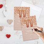 11th Birthday Invitation Cards, Rose Gold Glitter 11th Birthday Party Invites, Kids Happy Birthday Party Decorations Supplies, 20 Fill-in Cards with Envelopes for Boys or Girls Party Celebration - C03