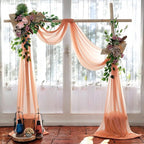 MDS Halloween Chiffon Draping Fabric - 2 Panel, 30" Wide x 75ft Long - Sheer Spooky Arbor & Canopy Drapery for Haunted House Backdrops, Party Ceilings, DIY Costumes & Themed Events - Coral Peach