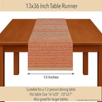 Chardin home Natural Jute Table Runner 13x36 Inch – Vintage Boho Rustic Table Decor – Handwoven Table Runner in Natural Jute and Rust Orange – Farmhouse Dining or Console Table Accent