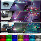 Party Lights Dj Disco Ball Light, LED Stage Strobe Lights Sound Activated with Remote Control for Xmas Club Bar Parties Holiday Christmas Birthday Wedding Home Decoration