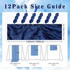 10FT 12 Pack Royal Blue Cheesecloth Table Runner 20 x 120 Inch Long Rustic Gauze Cheese Cloth Table Runner for Wedding Bridal Baby Shower Table Decorations Boho Fabric Sheer Birthday Party Table Decor
